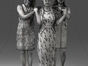 three women hugging 0042 Modelo 3D