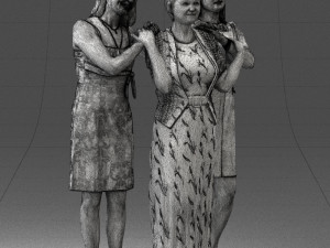 three women hugging 0042 Modelo 3D