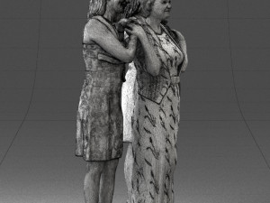 three women hugging 0042 Modelo 3D