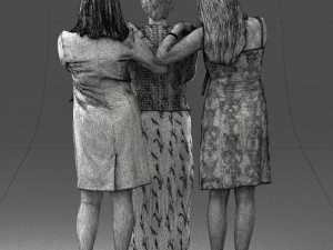 three women hugging 0042 Modelo 3D