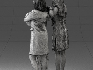 three women hugging 0042 Modelo 3D