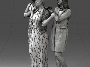 three women hugging 0042 Modelo 3D