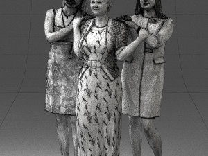 three women hugging 0042 Modelo 3D