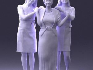 three women hugging 0042 3d print ready Modelo de impresión 3D