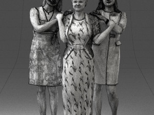 three women hugging 0042 3d print ready Modelo de impresión 3D