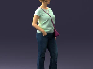 Woman in blue blouse 0043 3D Model