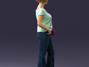 woman in blue blouse 0043 3D 모델