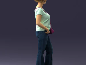 Woman in blue blouse 0043 3D Model
