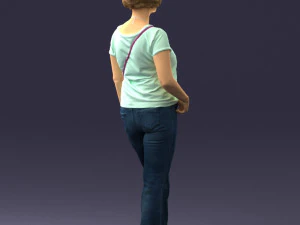 Woman in blue blouse 0043 3D Model