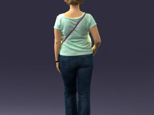 Woman in blue blouse 0043 3D Model