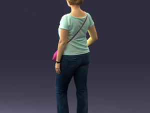 Woman in blue blouse 0043 3D Model