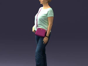 Woman in blue blouse 0043 3D Model