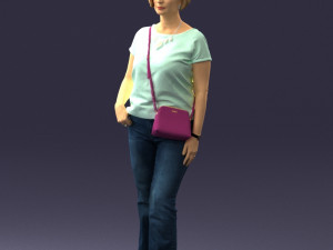 woman in blue blouse 0043 3D 모델