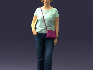 Woman in blue blouse 0043 3D Model
