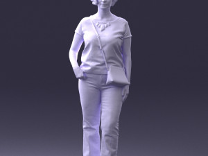 woman in blue blouse 0043 3D 모델