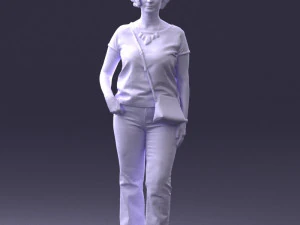 Woman in blue blouse 0043 3D Model