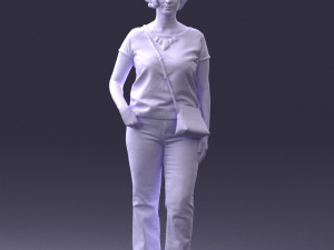 woman in blue blouse 0043 3D 모델
