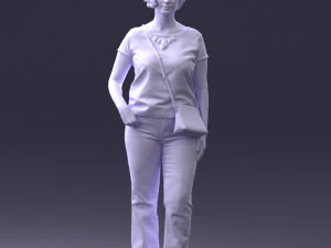 Woman in blue blouse 0043 3D Model