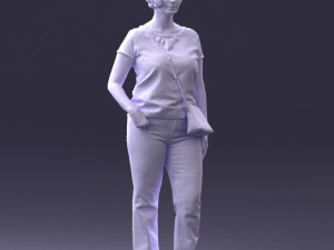 woman in blue blouse 0043 3D 모델