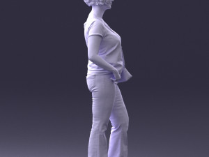 woman in blue blouse 0043 3D 모델