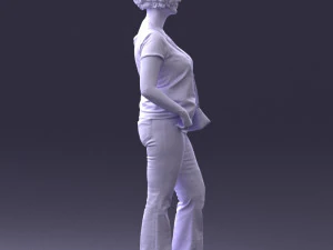 Woman in blue blouse 0043 3D Model