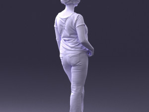 woman in blue blouse 0043 3D 모델