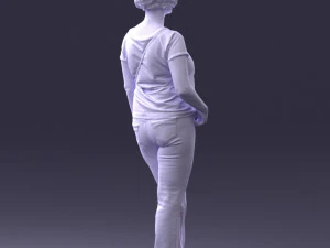 Woman in blue blouse 0043 3D Model