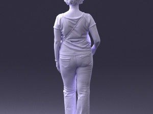 woman in blue blouse 0043 3D 모델