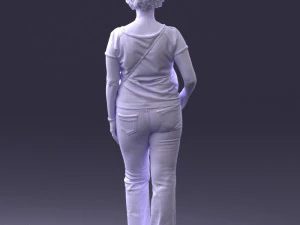 Woman in blue blouse 0043 3D Model