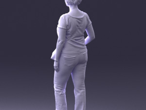 woman in blue blouse 0043 3D 모델