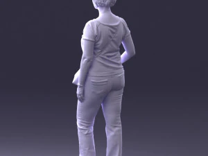 Woman in blue blouse 0043 3D Model