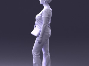 woman in blue blouse 0043 3D 모델