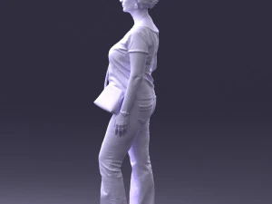 Woman in blue blouse 0043 3D Model