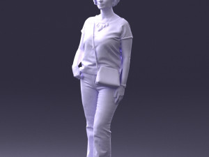 woman in blue blouse 0043 3D 모델