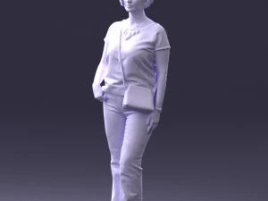 Woman in blue blouse 0043 3D Model
