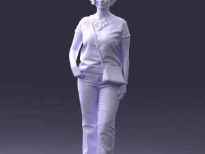 woman in blue blouse 0043 3D 모델