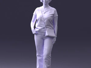 Woman in blue blouse 0043 3D Model