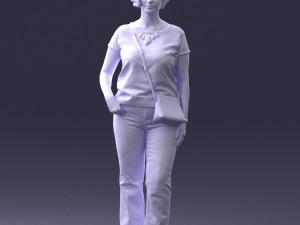 woman in blue blouse 0043 3D 모델