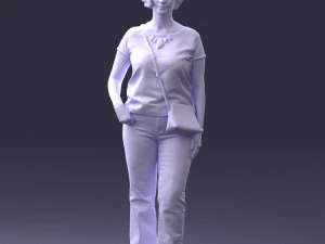 Woman in blue blouse 0043 3D Model