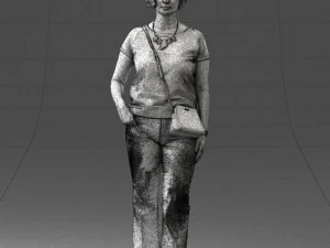 Woman in blue blouse 0043 3D Model