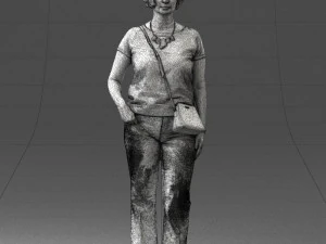 Woman in blue blouse 0043 3D Model