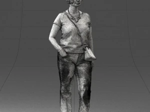 Woman in blue blouse 0043 3D Model
