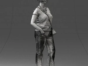 Woman in blue blouse 0043 3D Model