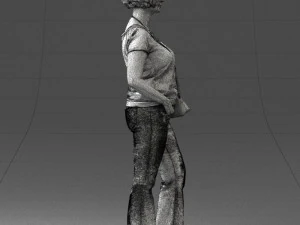 Woman in blue blouse 0043 3D Model