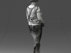 woman in blue blouse 0043 3D 모델
