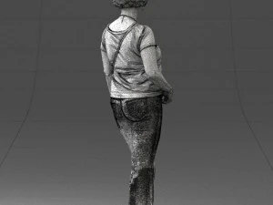 Woman in blue blouse 0043 3D Model