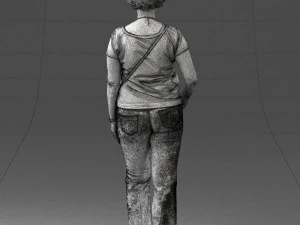 Woman in blue blouse 0043 3D Model
