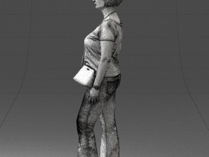 woman in blue blouse 0043 3D 모델