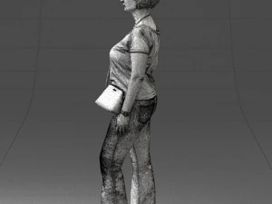 Woman in blue blouse 0043 3D Model