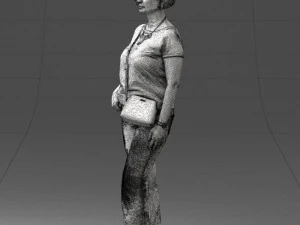 Woman in blue blouse 0043 3D Model
